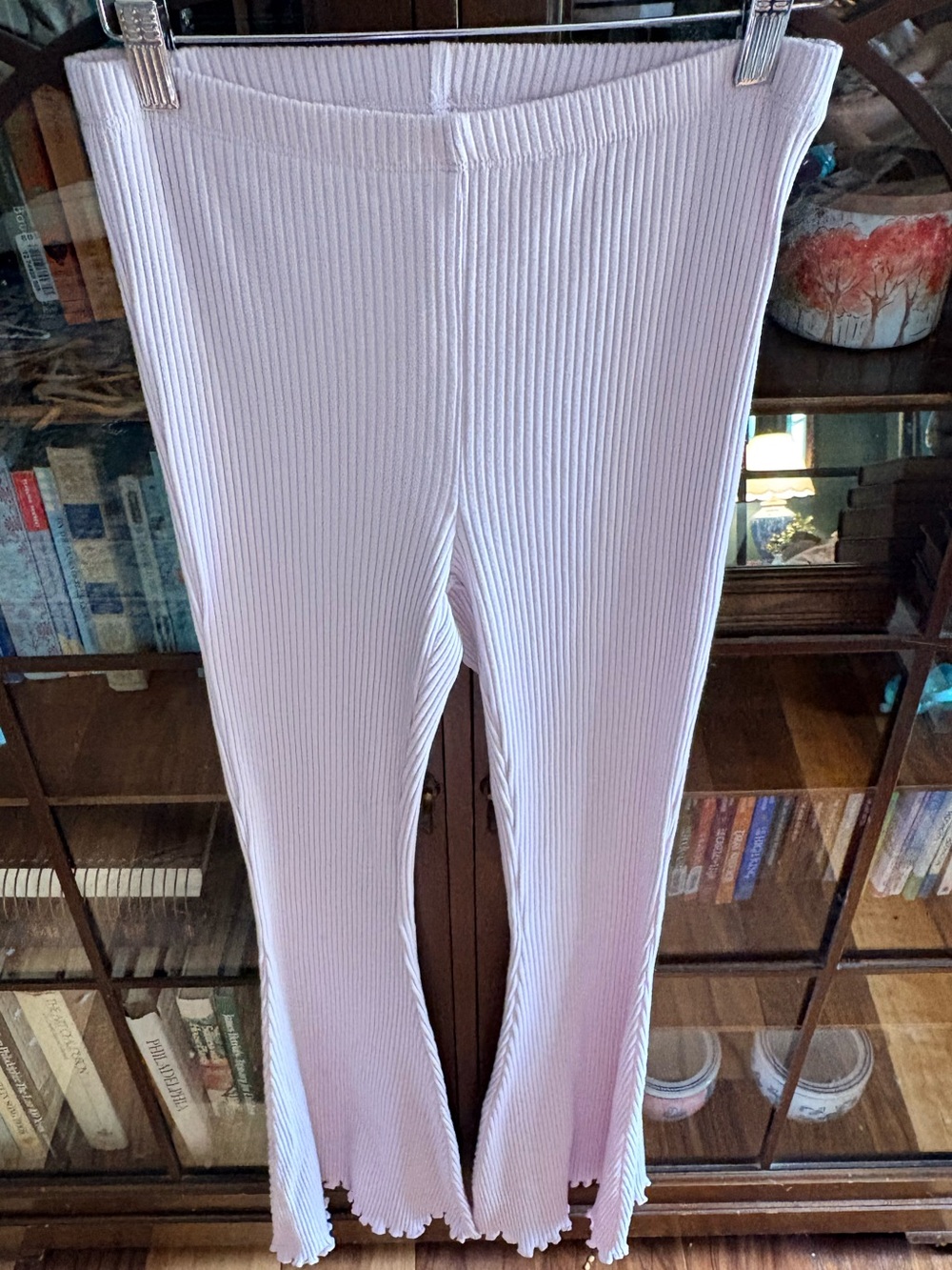 Aerie Lavender Ribbed Flare Leggings